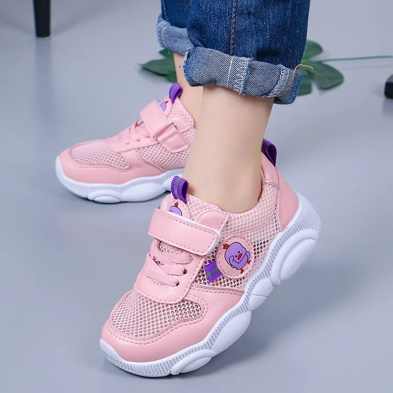 2019 New Spring Kids Shoes Mesh Color Matching Children's Tennis Breathable Sport Shoes Fashion Footwear Girls Boys Sneakers