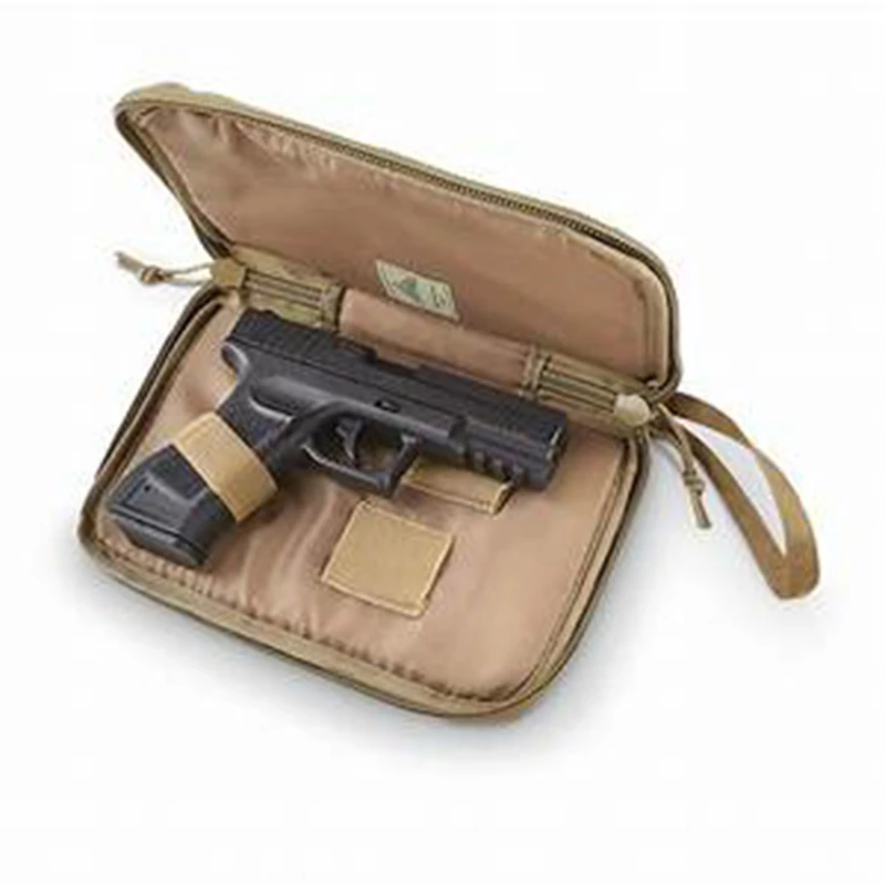 

Hunting Tactical Handgun Pistol Case Bag Adjustable Foam Padded Gun Protection Hand Carry Bag with Magazine Holster