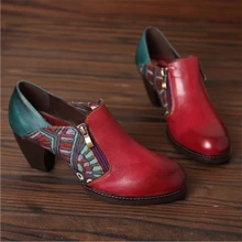 Женские туфли-оксфорды из натуральной кожи на плоской подошве; повседневная обувь ручной работы с круглым носком; Цвет Красный; Новинка года; модная обувь;