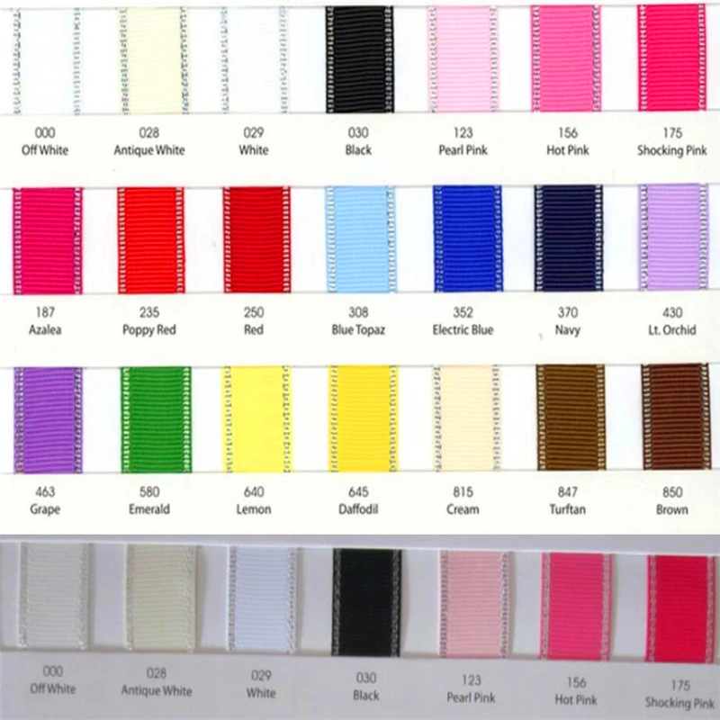 

6 9 16 25 38 mm width Polyester Silver Edged Grosgrain Ribbon gift ribbons Accessories 100yards/color SG09