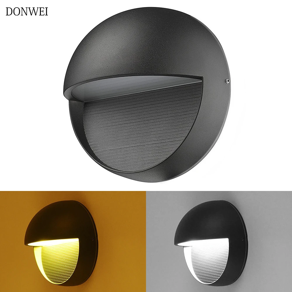 

DONWEI Outdoor Waterproof IP65 Wall Lamp Modern LED Wall Light Indoor Sconce Decorative lighting Porch Garden Lights Wall Lamps