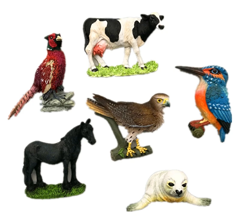 Handmade Painted Cow Bird Animal 3D Fridge Magnets Tourism Souvenirs Refrigerator Magnetic Stickers Gift | Дом и сад