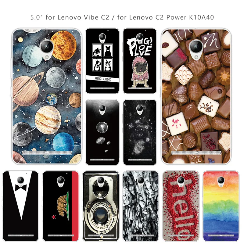 

TPU Case Coque for Lenovo Vibe C2 K10A40 Colorful Back Cover Clear Soft Silicone Fundas 5.0 inch for Lenovo C2 Power Case Coque