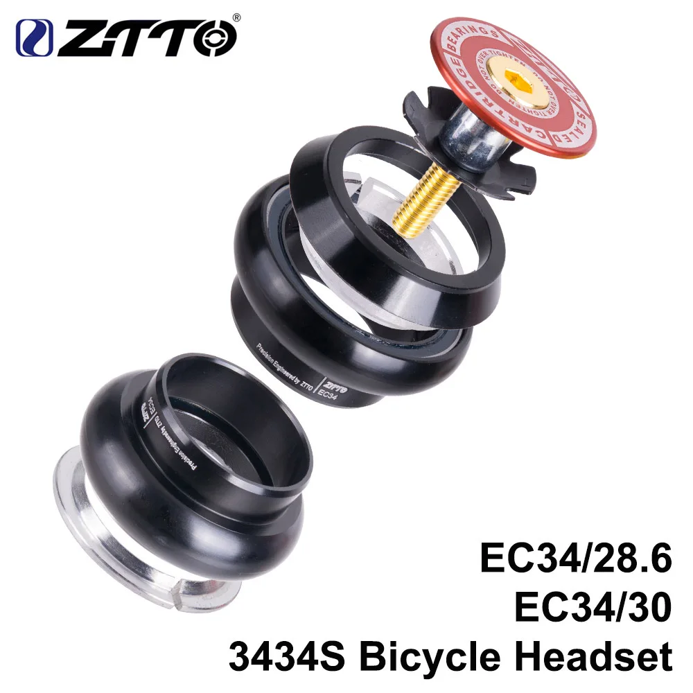 3434S RED ZTTO 3434S MTB велосипед дорожный велосипед Гарнитура 34 мм EC34 CNC 1 1/8 28,6 прямая труба вилка внутренняя 34 обычные без резьбы - Цвет: 3434S RED