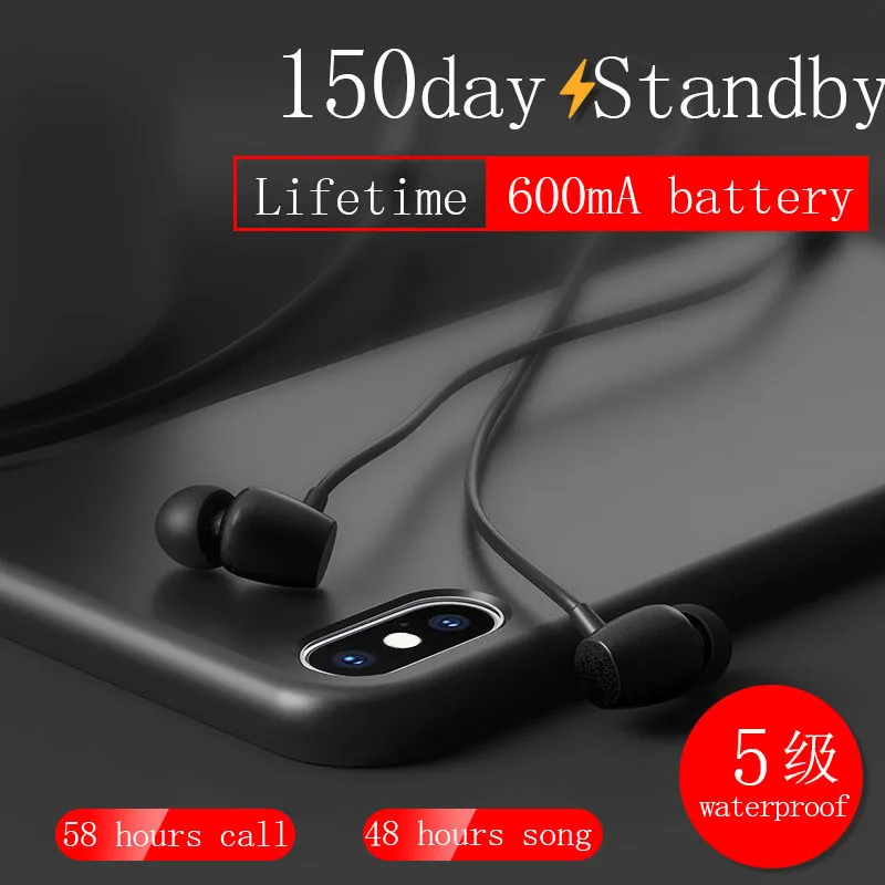 AMTERBEST CSR Drahtlose Bluetooth Sport Kopfhörer IPX5 Wasserdichte 48H Musik Drahtlose Kopfhörer mit Mikrofon Neckband Headset
