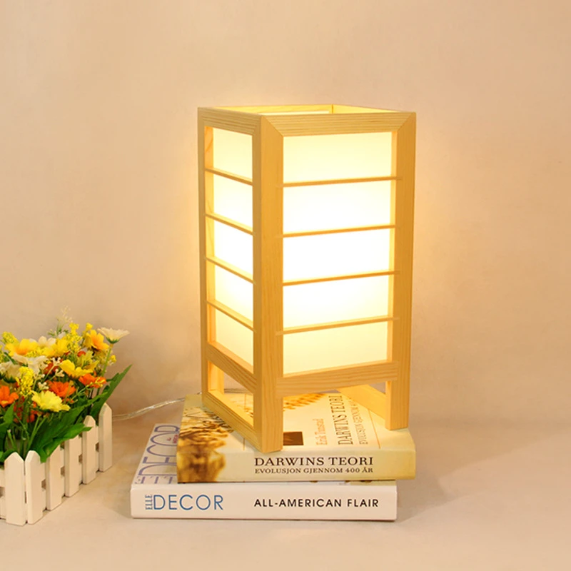 Japanese style Art Deco Table Lamp Simple Modern Wooden Led Desk Lamp Scotch Bedroom Bedside Lamp Home Deco Solid Wood Droplight|LED Table Lamps| - AliExpress