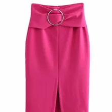 Весна новое поступление универсальные Пуговицы декоративные прямые женские юбки с пряжкой узел офисные юбки женские