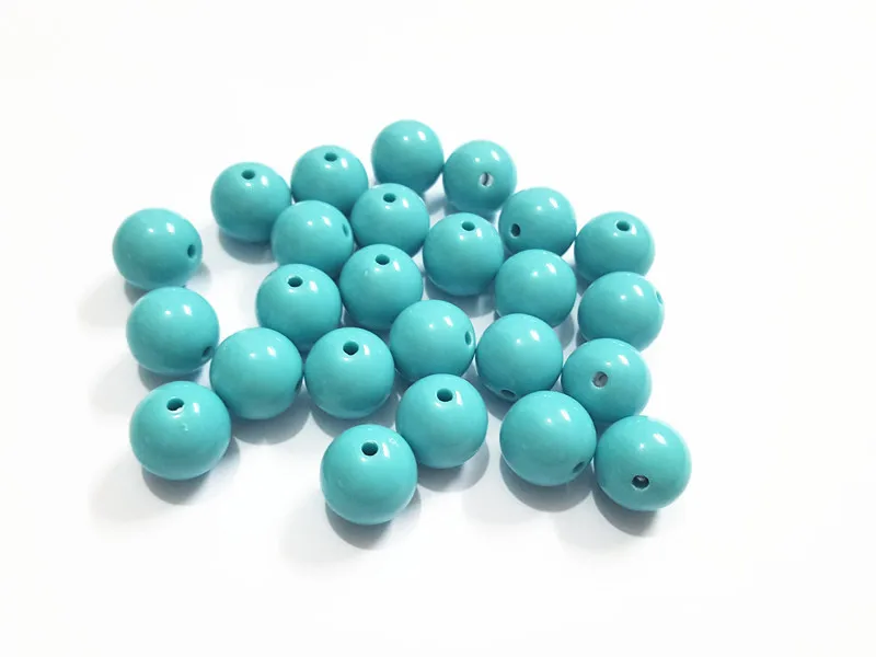 

(Choose Size First) 6mm/8mm/10mm/12mm/14mm/16mm/18mm/20mm Cyan Acrylic Solid Beads