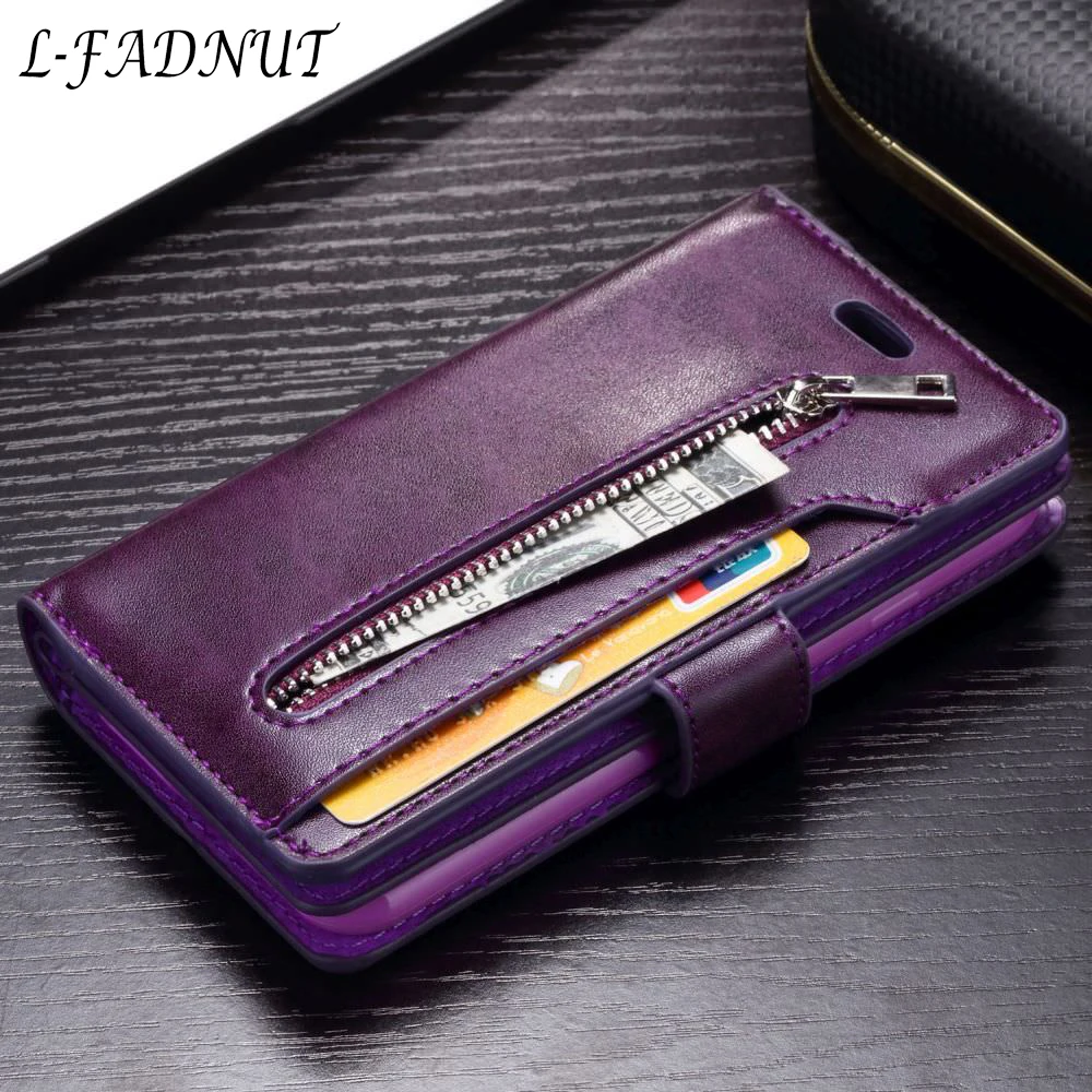 

Luxury Phone Bag Flip Wallet Case For iPhone 7 Plus 8 6 6S Handbag Card Slot Zipper Leather Purse Cover For iPhone Xr X Xs Max