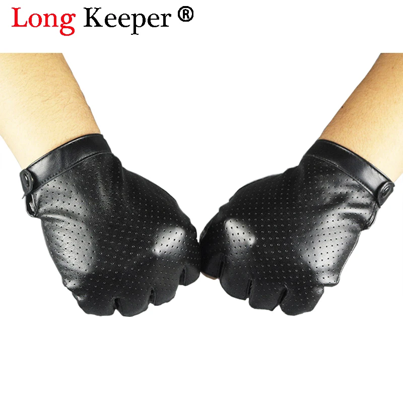 1 пара мужских и женских перчаток из искусственной кожи, перчатки без пальцев, спортивные перчатки для вождения в стиле панк, нескользящие перчатки для взрослых, новинка