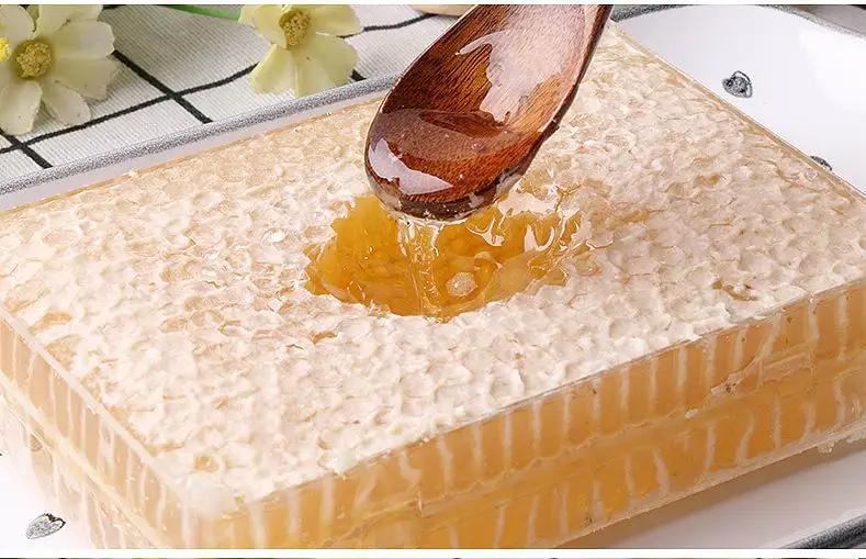 Чистый мед расческа Жевательная на медовой ферме делает настоящий мед расческа мед натуральный пчелиный ульь питание здоровье женщин еда десерт