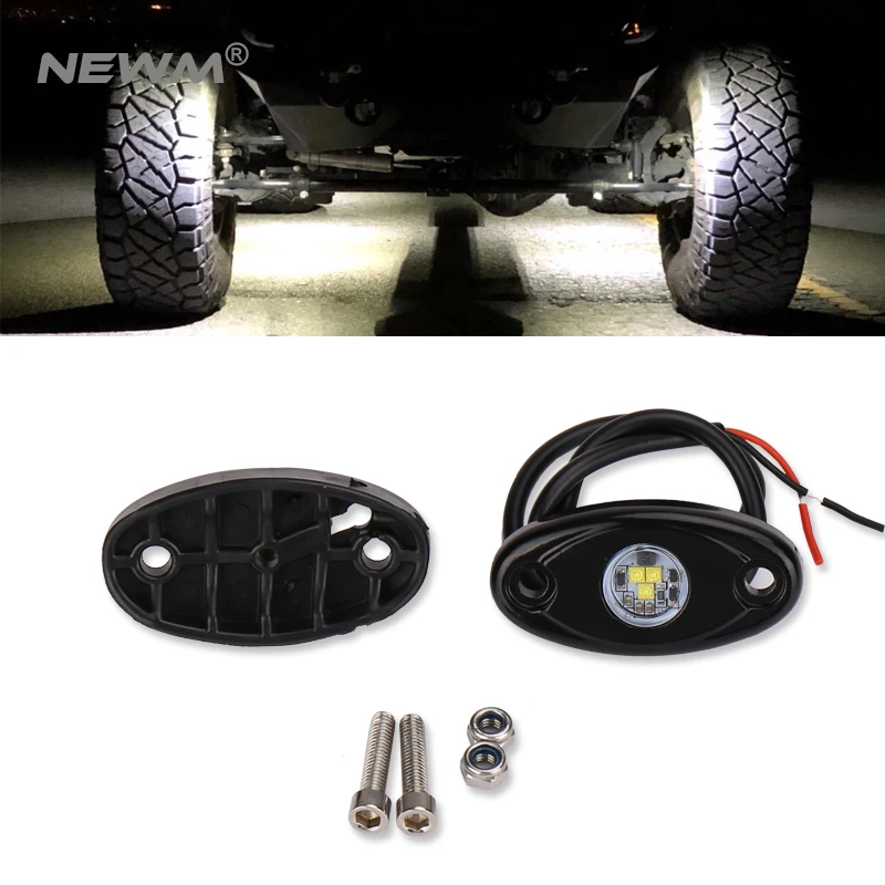

2" 9W LED Rock Light 12V 24V 4x4 Under Body Wheel Tail Fender Lighting SUV ATV Boat Car Decorative White