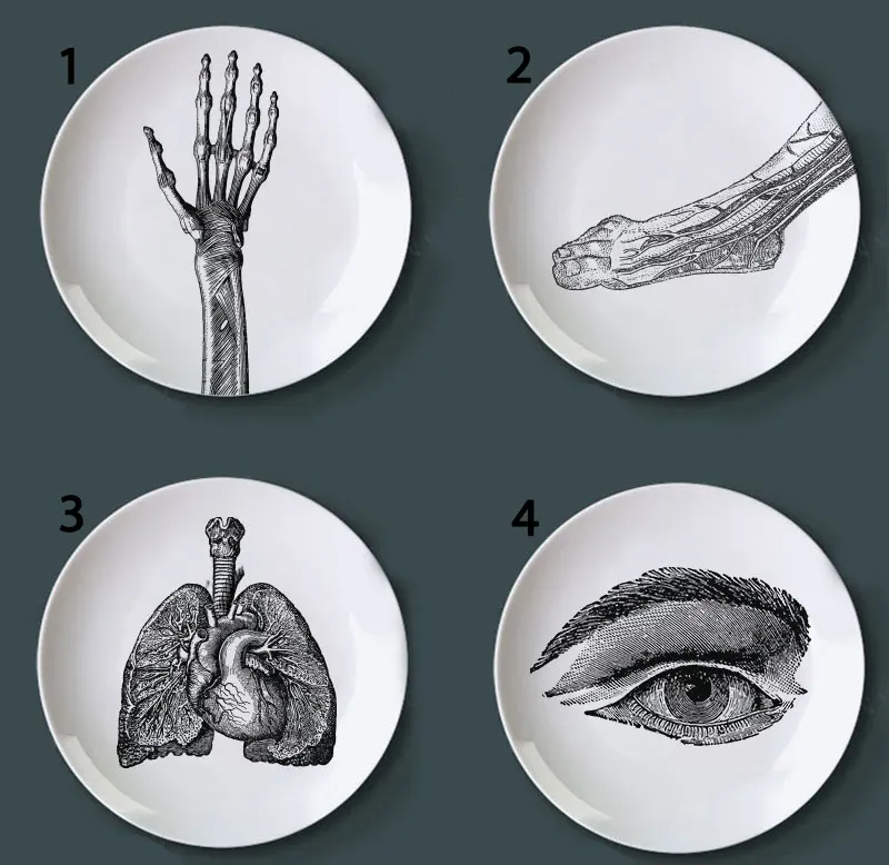 Najtaniej Struktura ludzkiego ciała ozdobny talerz artystyczny talerz ceramiczny rzemiosło białe i czarne do farbowania płyta do dekoracji wnętrz danie studyjne