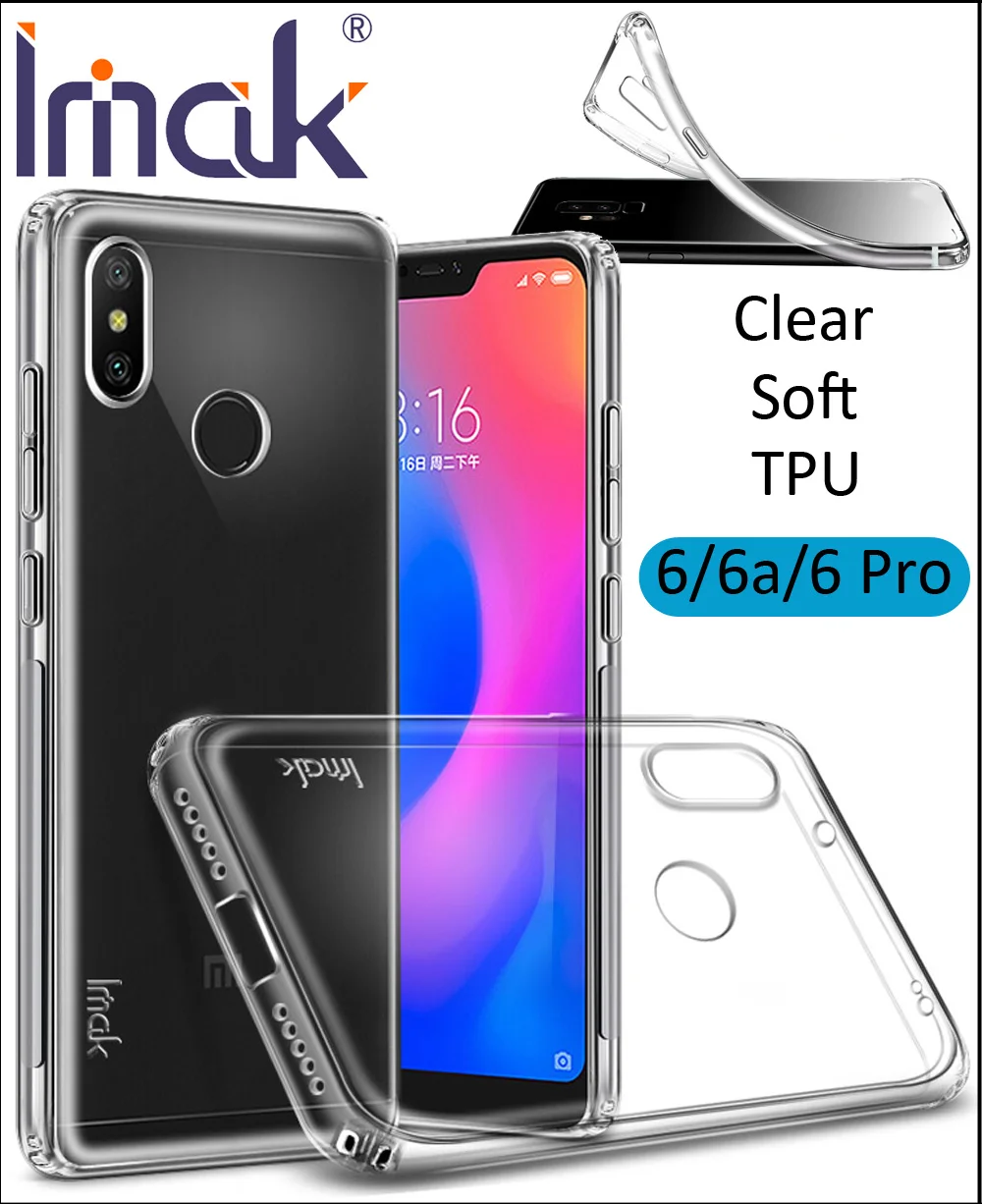 IMAK Clear Transparent TPU Case For Xiaomi Redmi 6 Pro 6A Soft Silicone Cover |