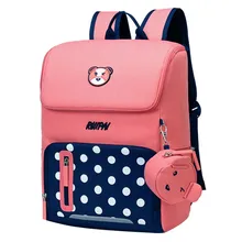 Школьный рюкзак с принтом в горошек, модные детские милые рюкзаки для девочек, школьные рюкзаки для начальной школы, Mochila