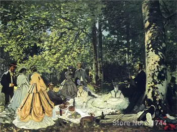 

Impressionist art for sale Lunch on the Grass Claude Monet Pierre Auguste Renoir painting Handmade High quality