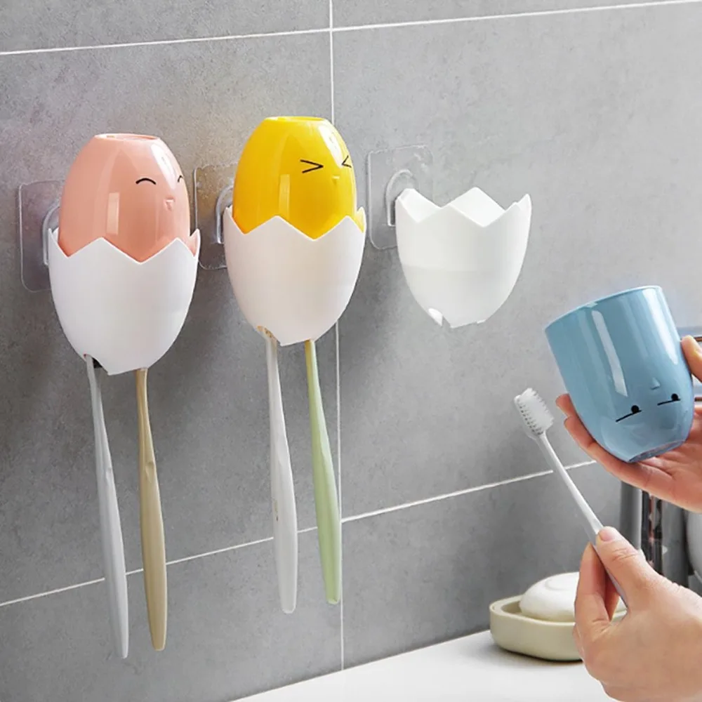 

Creative Toothbrush Holder Stand Self Adhesive Cute Chicken Tooth Brush Storage Organizer Bathroom Accessory for Kids