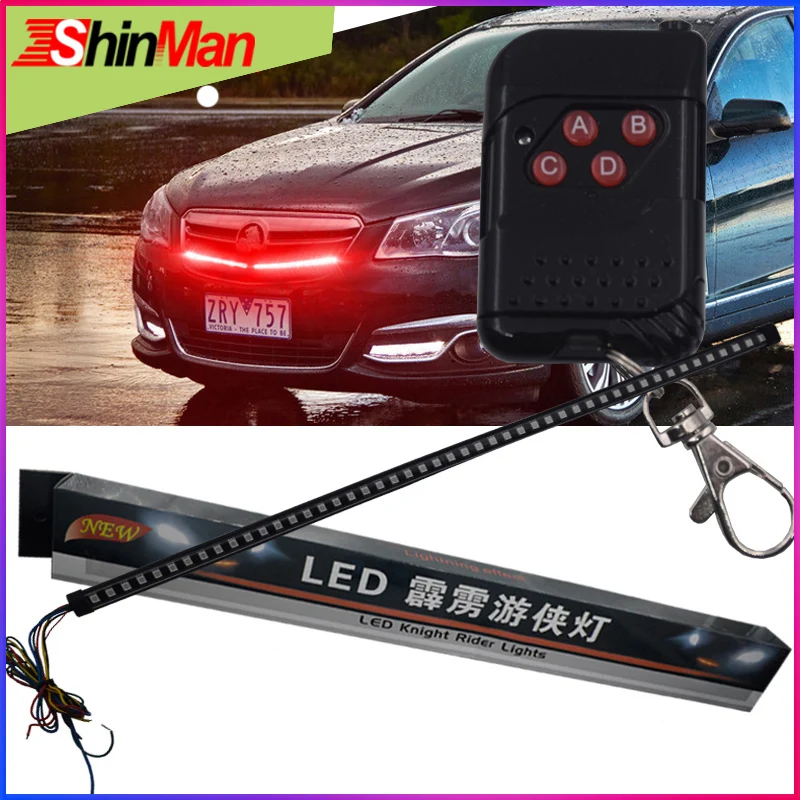

ShinMan 7Colors +Wireless Remote Control Waterproof 56CM 48LED Car LED Flexible Knight Rider lights bar light Atmosphere lights