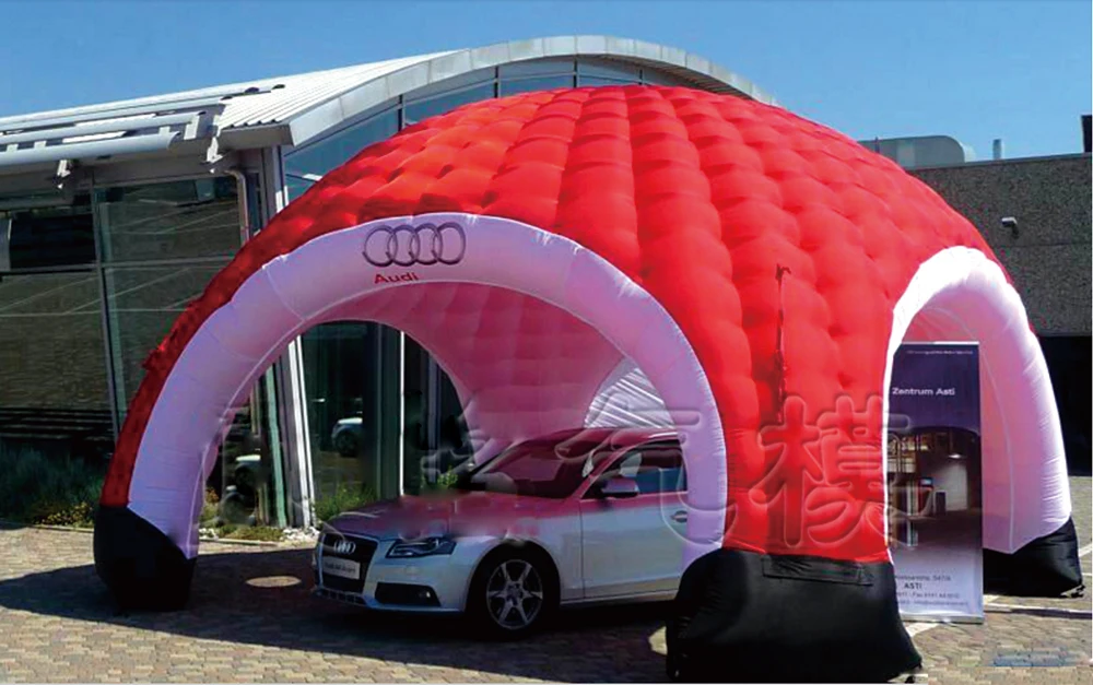 Красный двойной надувной газон шатер для встреч с igloo навес автосалона|igloo|igloo