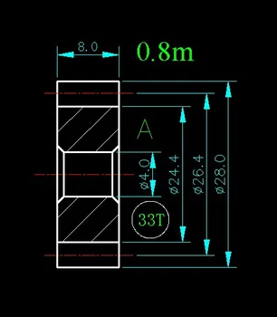 

0.8m 33T/Hole 4mm 5mm 6mm 8mm/width 8mm/For Meat Grinder Parts etc.