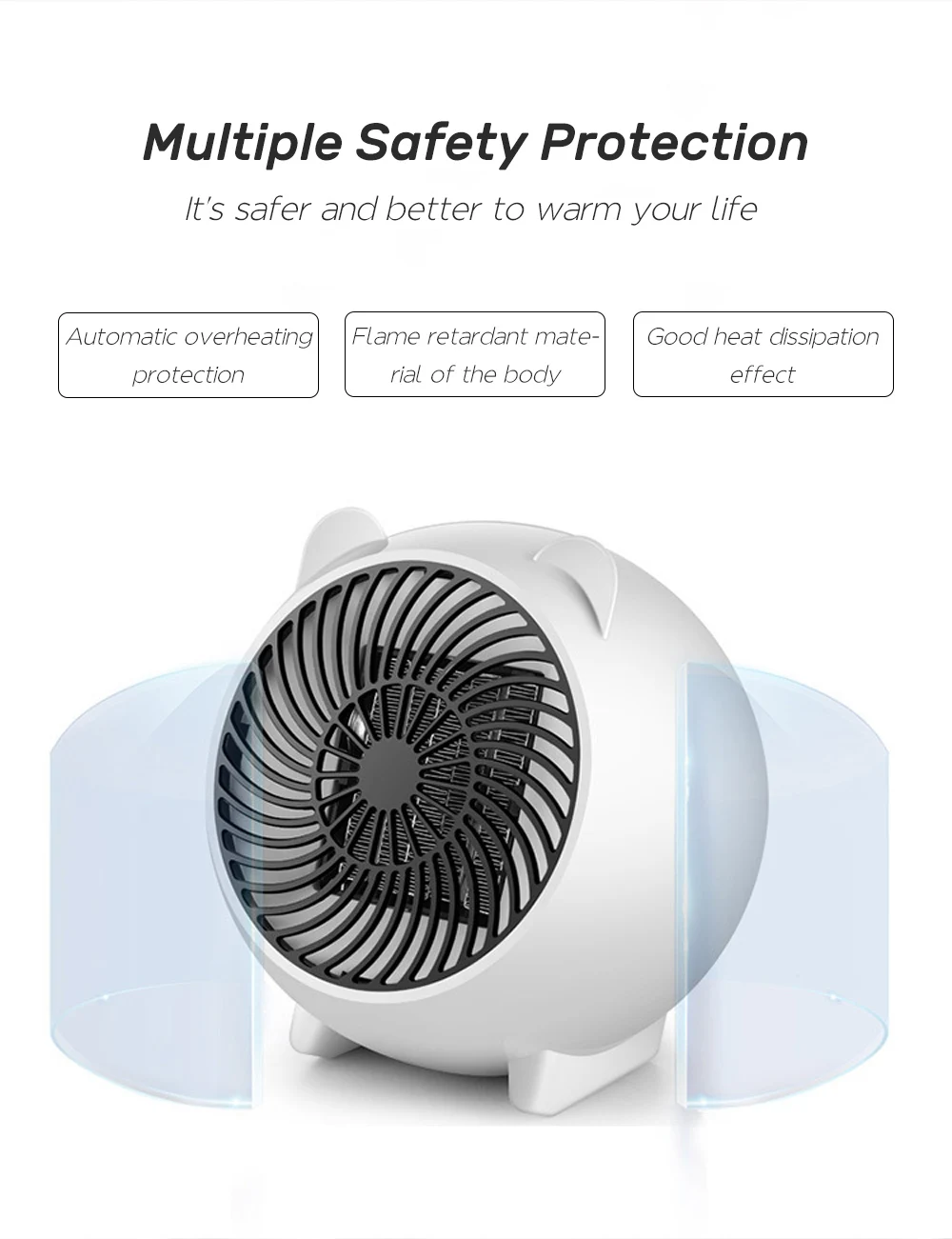 Electric Heater Portable Mini Heating Fan Handy Air Warmer