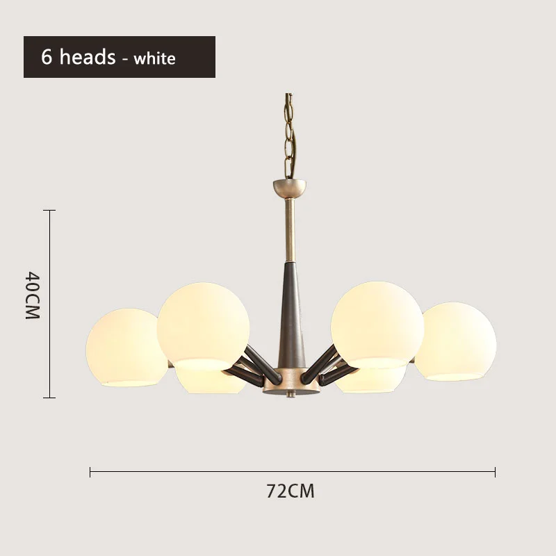 Постмодерн, синий стеклянный шар, гладкий минималистичный подвесной светильник, роскошные лампы, Скандинавская гостиная, столовая, спальня, подвесной светильник - Цвет корпуса: 6 heads white glass