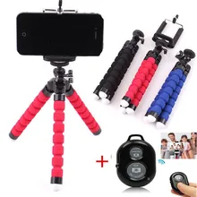 Гибкая Губка Осьминог телефон штатив Стенд крепление селфи палка Bluetooth пульт дистанционного спуска затвора автоспуска штатив кронштейн для Android IOS