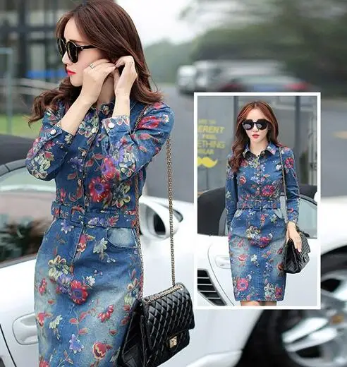 

New cartoon cotton denim fabric, small flower printed pattern woven cartoon sewing DIY handmade textile fabric