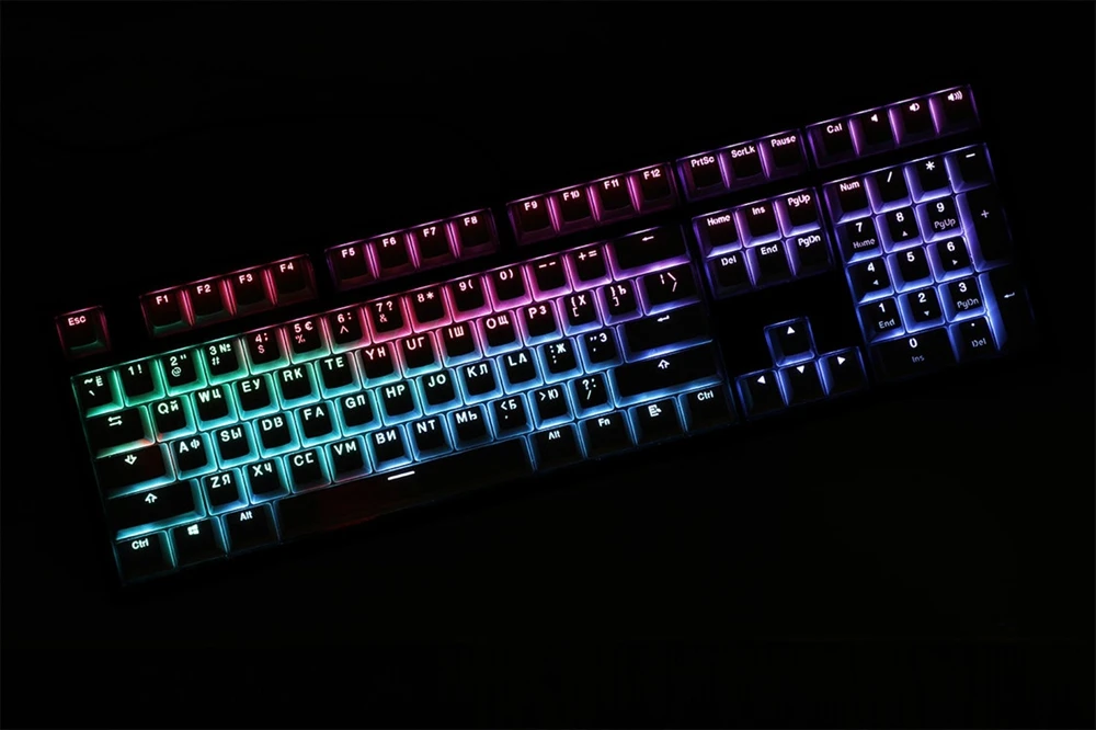 LOOP RUSSIAN & KOREAN ROOT LETTER LANGUANGE legends PBT DOUBLESHOT KEYCAP SET OEM profile black and