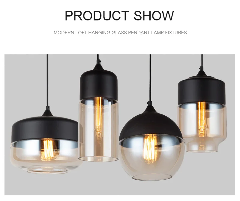Nordic Modern loft hanging Glass Pendant Lamp Fixtures E27 E26 LED Pendant lights for Kitchen Restaurant Bar living room bedroom (7)