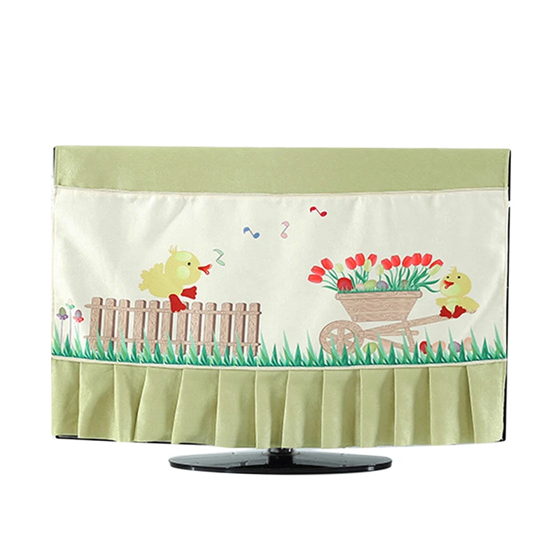 Пылезащитный чехол для телевизора, Пыленепроницаемая ткань, покрытие для телевизора, ткань Kawaii, рисунок с животными, покрытие для телевизионных экранов - Цвет: green 52inch