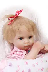 Новорожденных девочек чистые Reborn Baby17 "всего тела силикона Reborn Baby Doll девочка реалистичные Dolls42 см игрушка в подарок