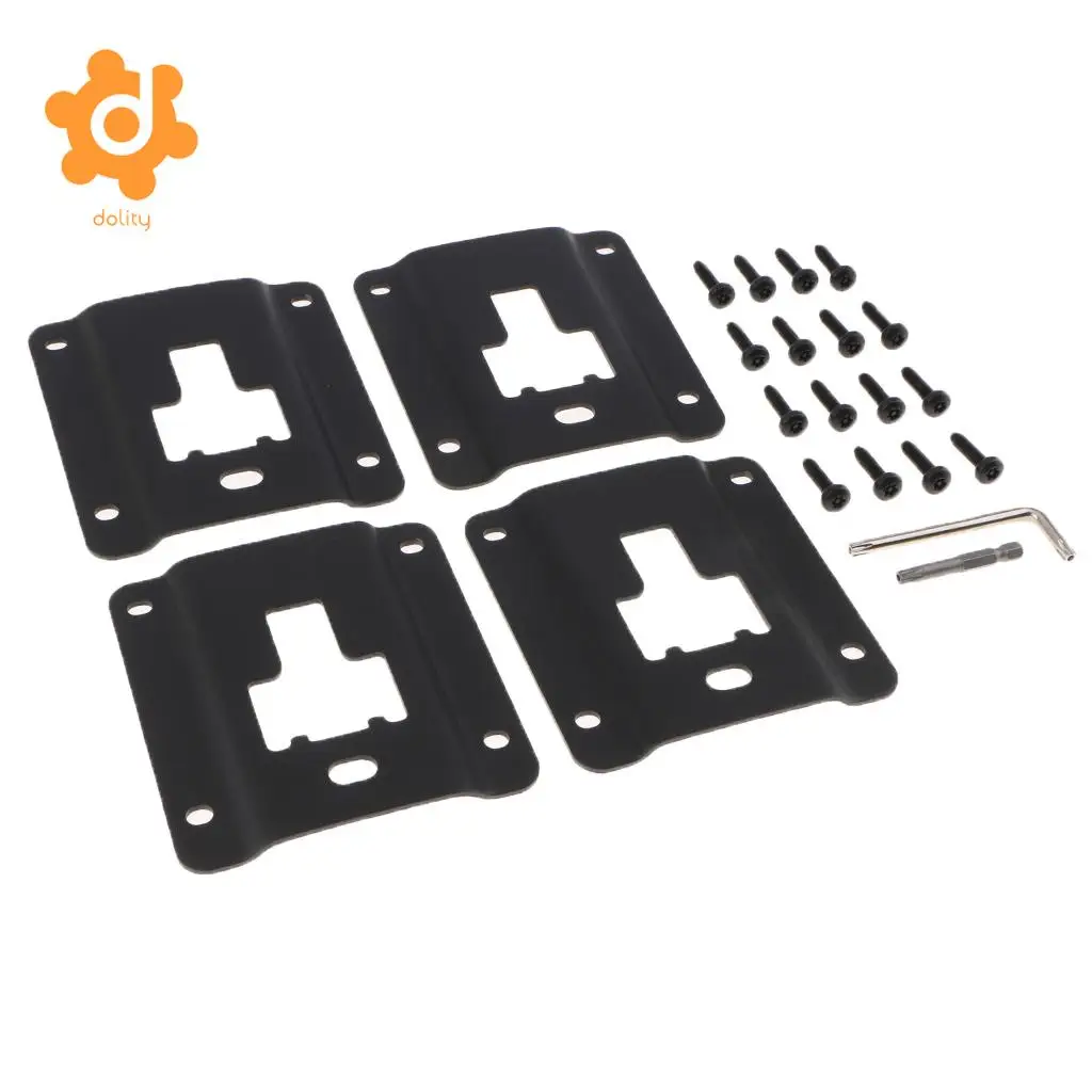 Compatible Ford (15-18) F150 F250 F350 Truck Bed Tie Down Panel Bracket, Bed Load Hook Reinforcement Panel 4PC Anti-Theft Screws