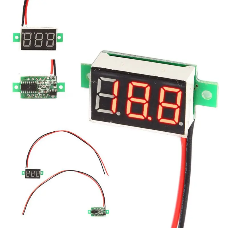 1 шт DC 4,5 ~ 30 V без источника питания необходимо мини красный светодиодный панельный измеритель напряжения 3-цифровой Регулировка вольтметр