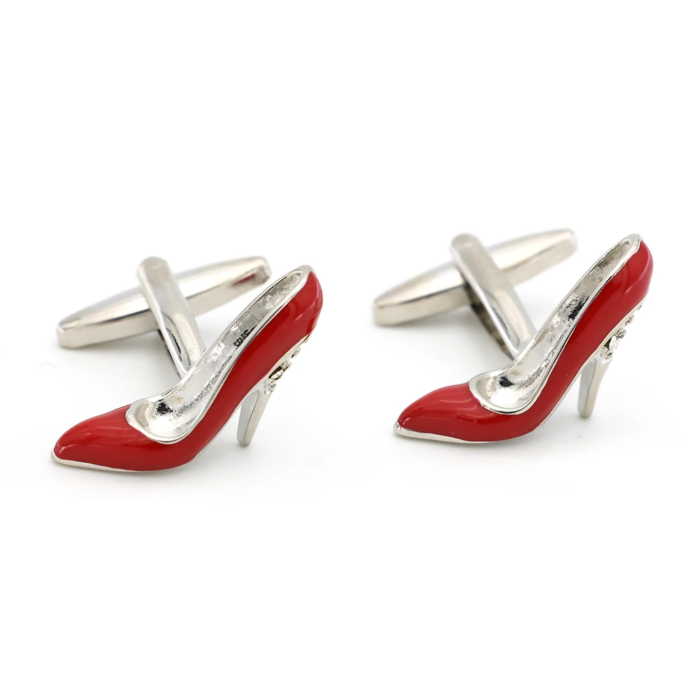 

Men's High-heeled Shoes Cuff Links Copper Material Red Color