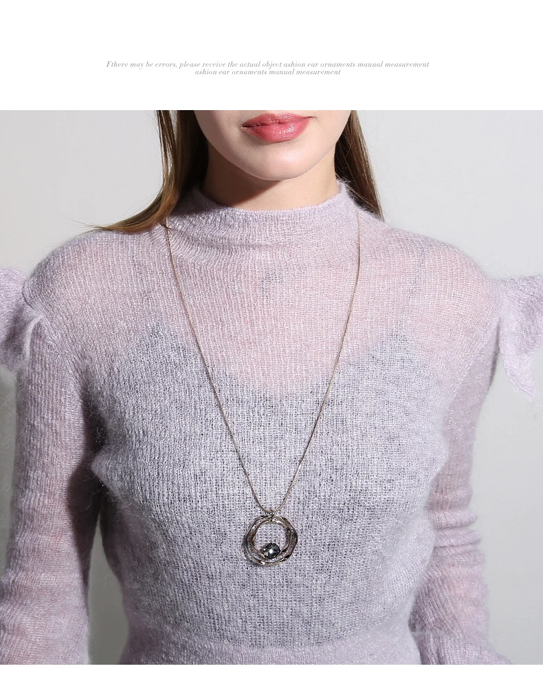 BAFFIN золотой цвет длинная цепочка ожерелья с шармом круг кулон кристаллы от Swarovski для женщин ювелирные изделия для рождественской вечеринки