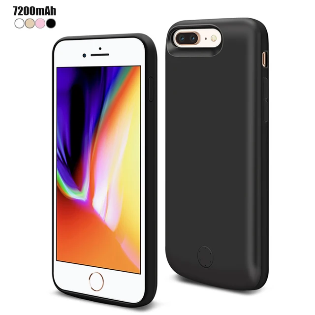 JLW 7200 mAh For iPhone 8 Plus Battery Smart Charger Case