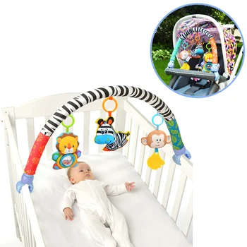 

Baby Stroller Accessories Car Clip Hanging Multi-Functional Rattle Cartoon Animal Plush Toy With Music For Kids Baby Rattles