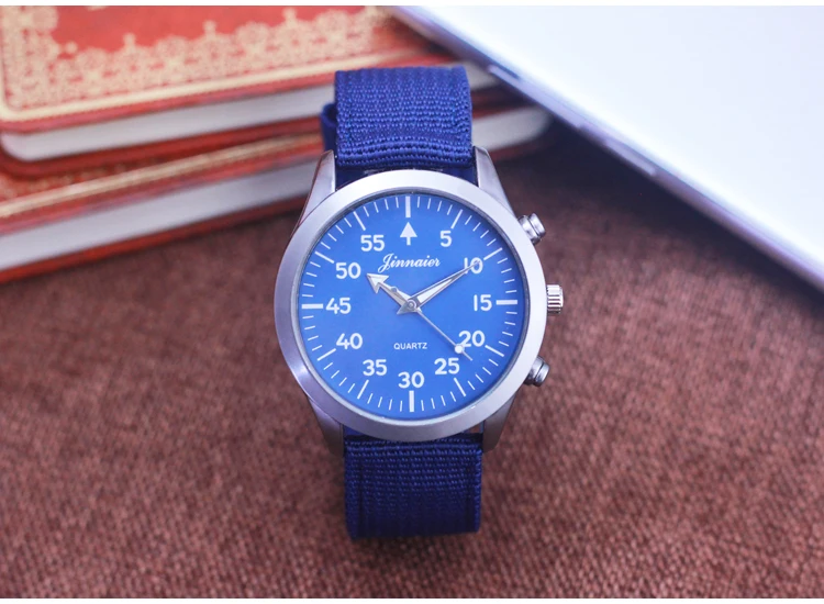 Известный бренд часы Для мужчин Элитный бренд мужской часы кварцевые часы модные Повседневное Stripe нейлоновая ткань Холст календарь