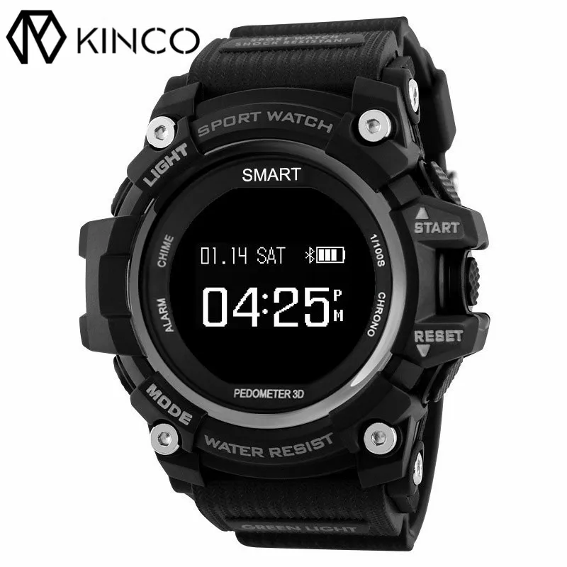 

KINCO Heart Rate Monitor Waterproof IP68 Pedometer Calories Bluetooth Sport SmartWatch Sport Bracelet Wristband for IOS/Android