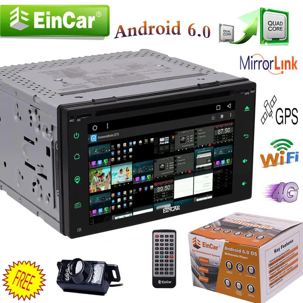 

GPS Quad Core Android 6.0 2Din Car Stereo DVD Player BT 3G/4G WiFi Auto Radio