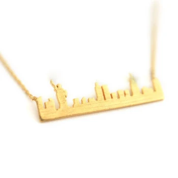 

Fashion city landscape necklaces The New York skyline pendant necklaces Landmarks commemorate necklaces for women