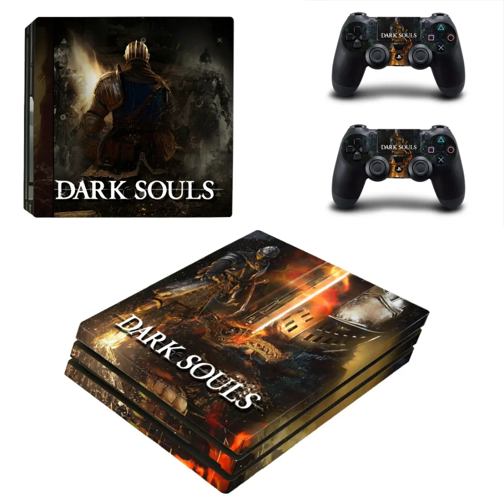 Наклейка на кожу Dark Souls PS4 Pro для консоли PlayStation 4 и 2 контроллера виниловая наклейка
