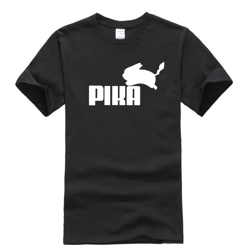 Забавная футболка «Покемон Пикачу» для мужчин и женщин, маленький размер, футболка для мальчиков и девочек, брендовые Летние повседневные топы с рисунком аниме, хлопковые футболки, футболки - Цвет: black