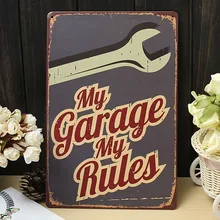 Гаражный знак, правило, металлические настенные художественные декорации, деревенская доска, бар, кафе, дом, домашний декор