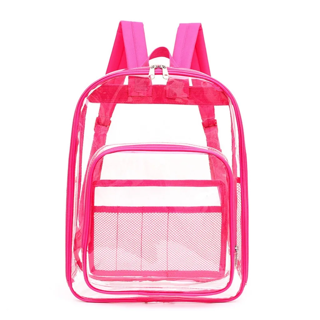 Женский прозрачный рюкзак на плечо для девочек, школьная сумка для студентов, сумка для путешествий, цвет, подходящая для дикого отдыха, студенческий рюкзак