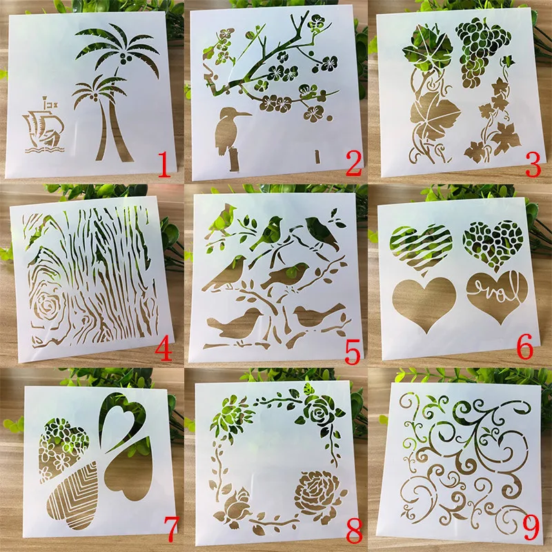 

9 Types Birds Layering Stencils for DIY Scrapbooking Photo Album Decoration Cake Hollow Embellishment