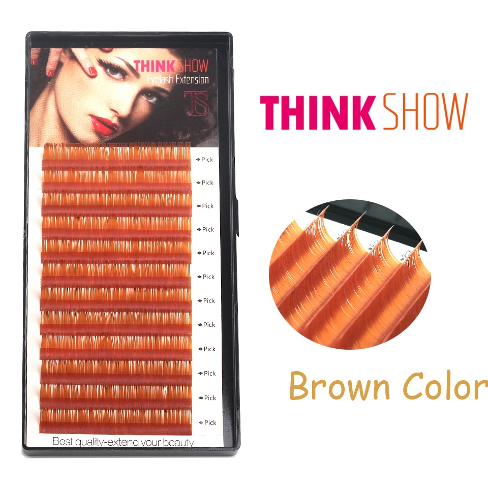 

All Size 0.07mm Thickness C&D Curl Brown Eyelash Extension Silk Volume False Eye Lashes Extension Color Fake Eyelash