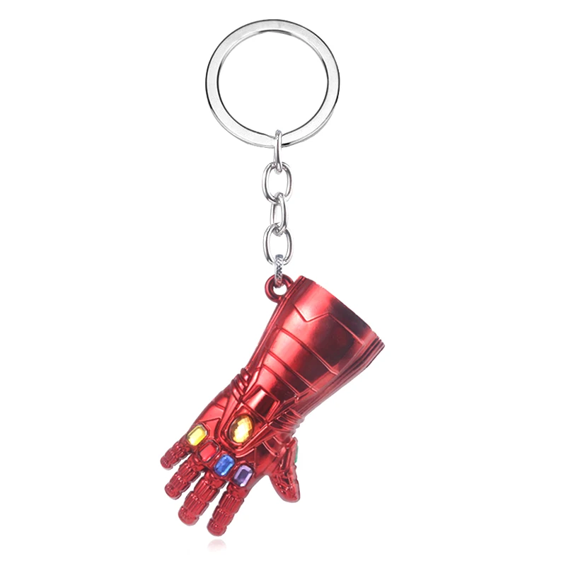 Светящийся Железный человек дуговой реактор брелок Мстители 4 Tony Stark цепочка для ключей в форме сердца для мужчин автомобильный брелок для ключей, брелок ювелирные изделия - Цвет: Синий