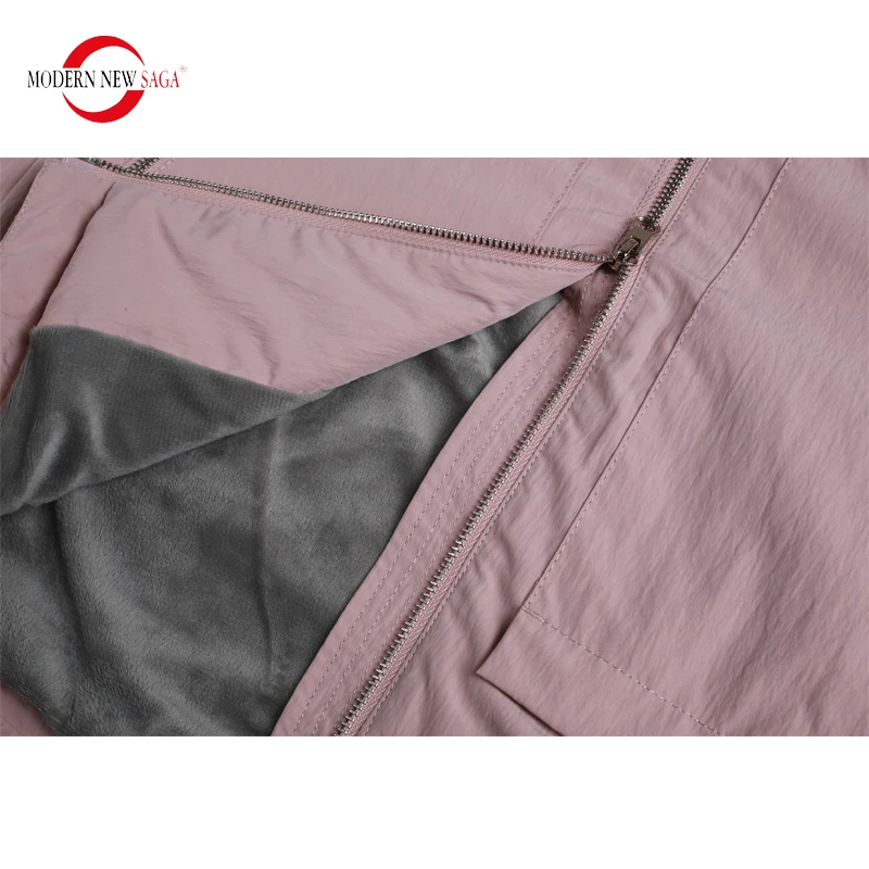 MODERN NEW SAGA Female Winter Warm Parkas Women Short Cotton Coat Hooded Jackets Ladies Long Sleeve Outwear Coat Ladies Clothing